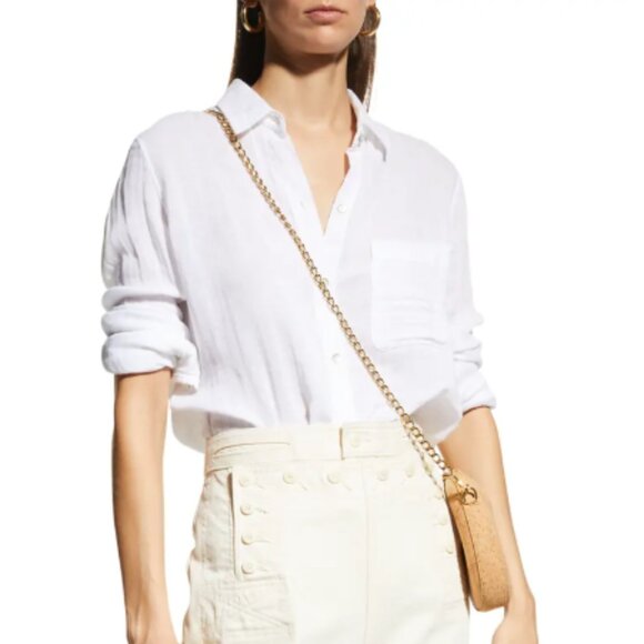 Rails Ellis White Gauze‎ Button Down Shirt Top Medium Lightweight Organic Cotton - Picture 6 of 16